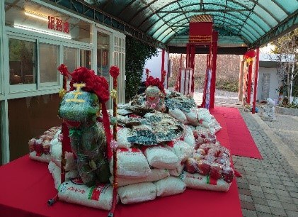 元宵節米龜-「平安賜福」及「出運添財」供信徒擲筊